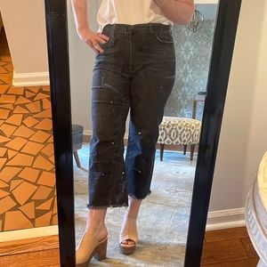 Able cropped black jeans
